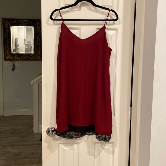 Forever 21 Dresses & Skirts - Sexy Red Sleeveless Mini Dress with black lace trim from Forever 21, size M